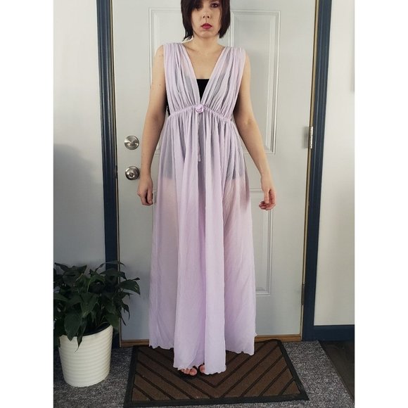 70s Sheer Purple Peignoir‎ Set - Picture 1 of 10